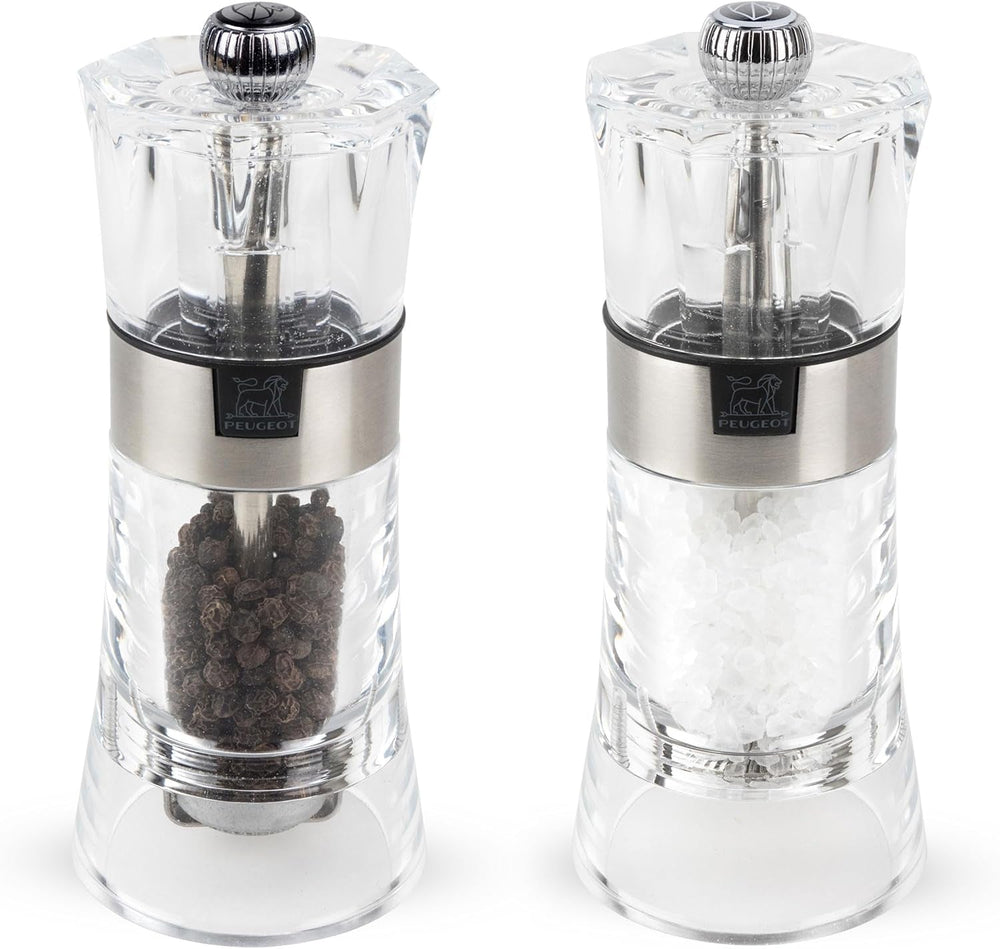 OSLO Duo acrylic/stainless steel 14 cm Grinders and Grinders Naty Shop Pepper and salt grinder set