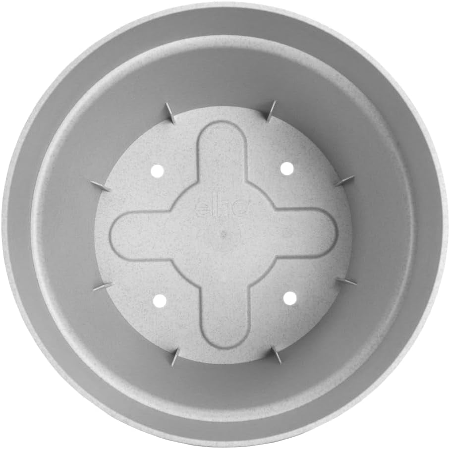 elho Vibia Straight Round 25 - Ghiveci de flori pentru exterior - Ø 24,3 x H 23,2 cm - Gri/Beton viu
