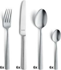 Amefa Ventura Cutlery Set 6 People, 24 Parts, Stainless Steel 18/0, Kitchen Naty Shop