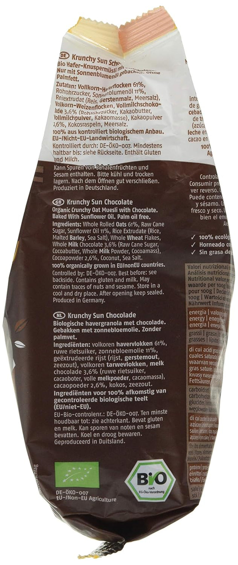 Barnhouse Krunchy Sun | Muesli with chocolate | Ecological | Vegetarian, 375 grams