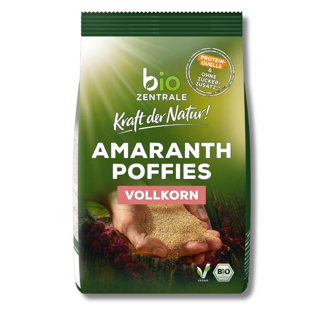 Biocentral amaranth puffs | 125 g | vegan | small expanded amaranth grains | protein source | for muesli, yogurt and colorful breakfast bowls