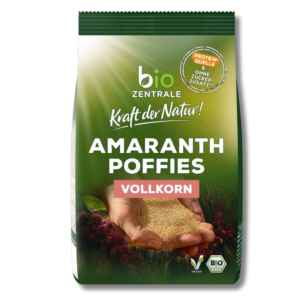 Biocentral amaranth puffs | 125 g | vegan | small expanded amaranth grains | protein source | for muesli, yogurt and colorful breakfast bowls