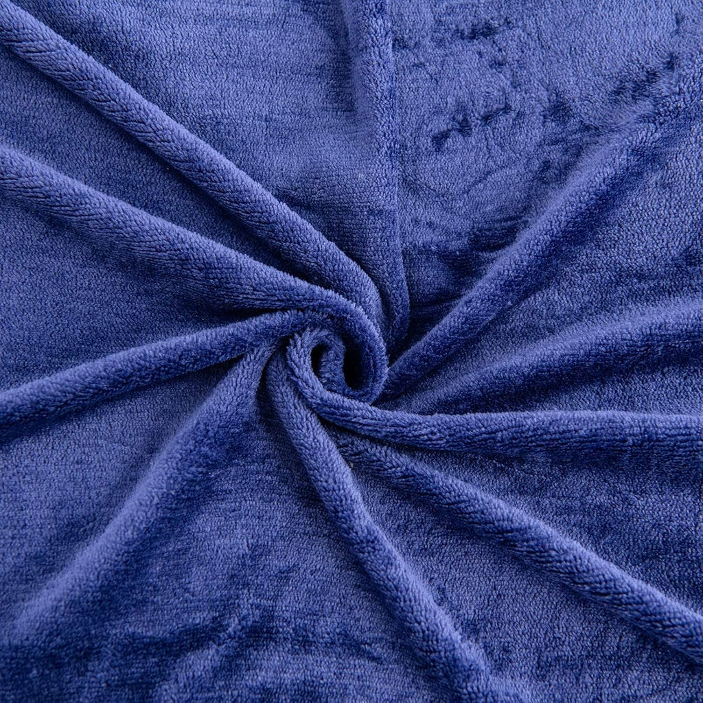 Kono Sherpa fleece throw blanket, 150 X 200 Cm, Soft, Cosy, Fluffy, Reversible, Microfibre, pături fixe pentru pat, canapea, canapea (Albastru marin, dublu/double) Paturi si Cuverturi Besuche den KONO-Store