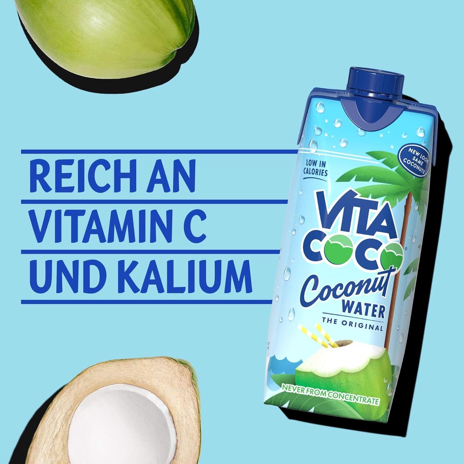 Vita Coco Pure Coconut Water 12 X 330 ml, natural moisturizer with electrolytes, gluten-free, full of vitamin C and potassium Non-alcoholic drinks Naty Shop