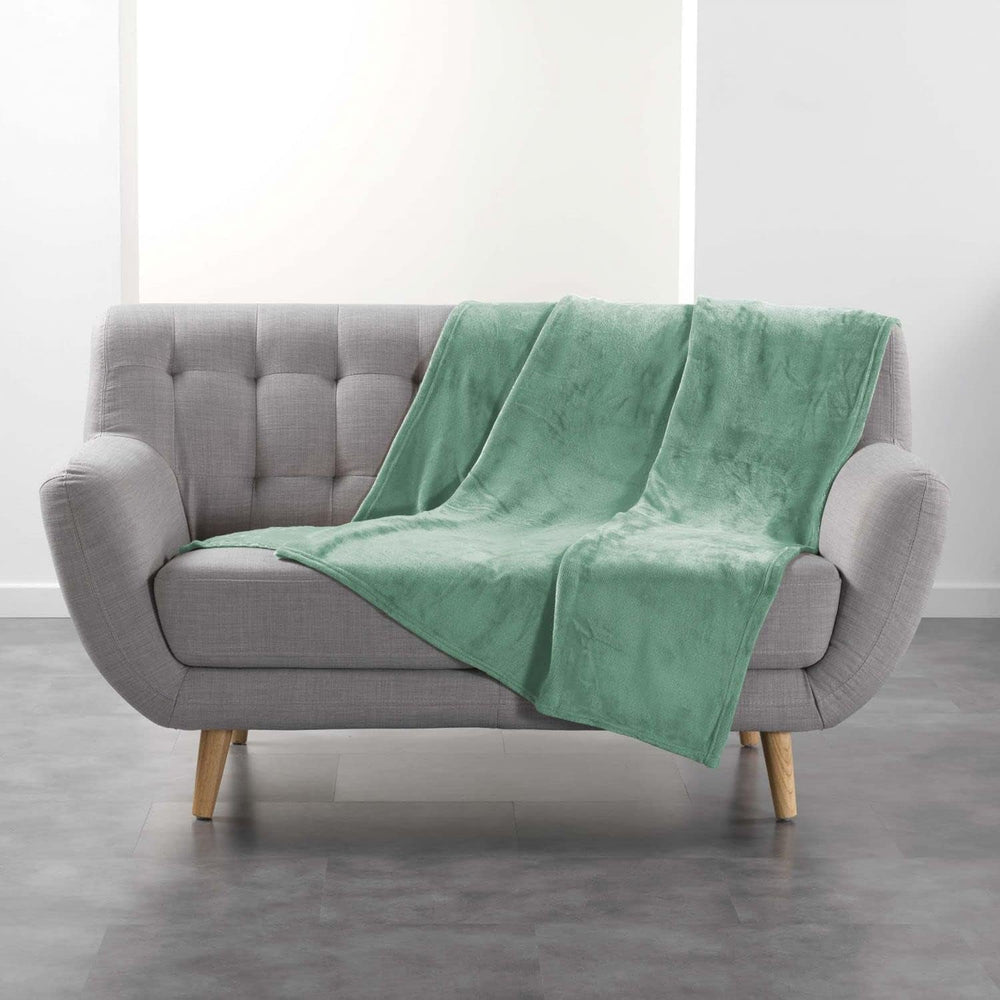 Douceur D'Intérieur, flannel blanket, 125 X 150 Cm, sage, flannel Duvets and quilts Naty Shop
