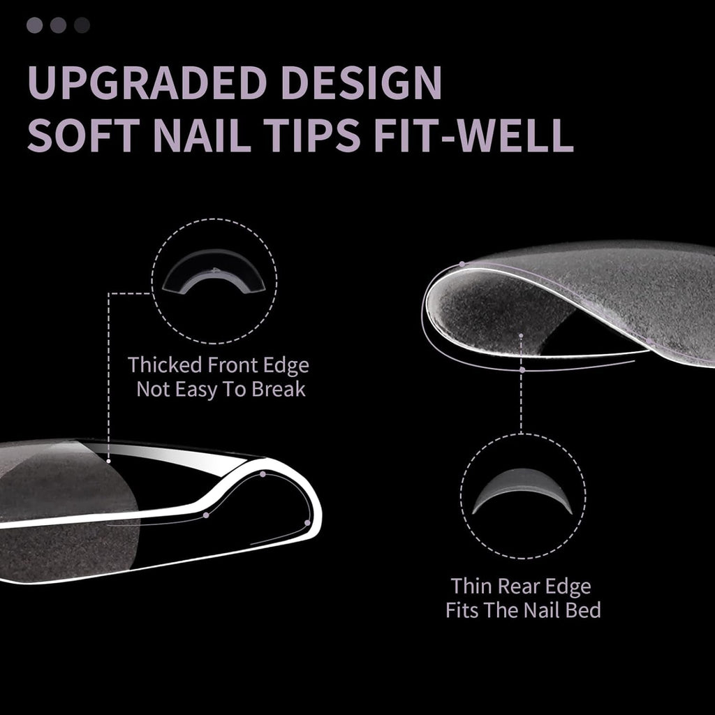 Unghii false scurte, model balerină, 120 bucăți, pentru lipire, 12 dimensiuni, unghii artificiale scurte, gel moale, acoperire completă, vârfuri de unghii pentru unghii cu gel scurte, S