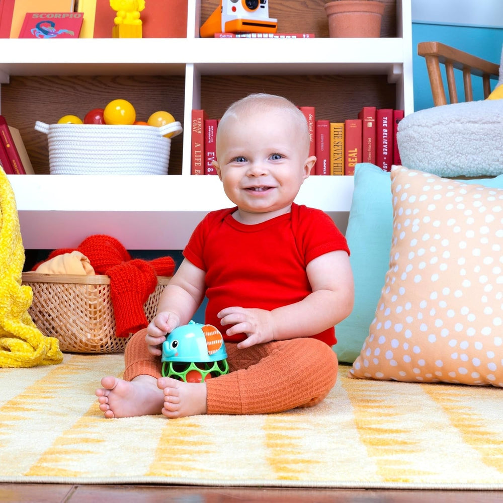 Bright Starts Giggle & Glow Clopoțel care strălucește în întuneric Jucărie cu elefant Oball ușor de prins, nou-născut+, unisex Jucarii Bebe Naty Shop