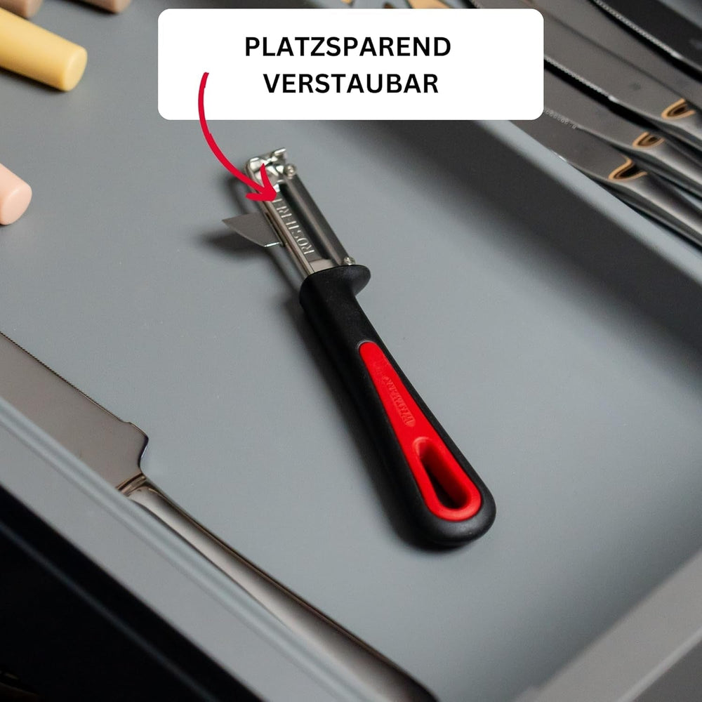 Westmark 29092270 Sparschäler Gallant, Pp/Tpe/Edelstahl, Schwarz / Rot, 16.5 X 3.7 X 2 Cm Peeler Naty Shop