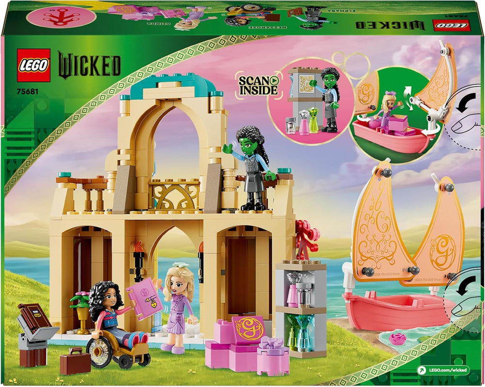 LEGO Wicked Glinda, Elphaba and Nessarose at Shiz University Sailing Boat and 3 Figures Toy Boat Gift for Girls and Boys from 7 Years Old Dollhouse Lovers 75681 Building Sets Besuche den LEGO-Store
