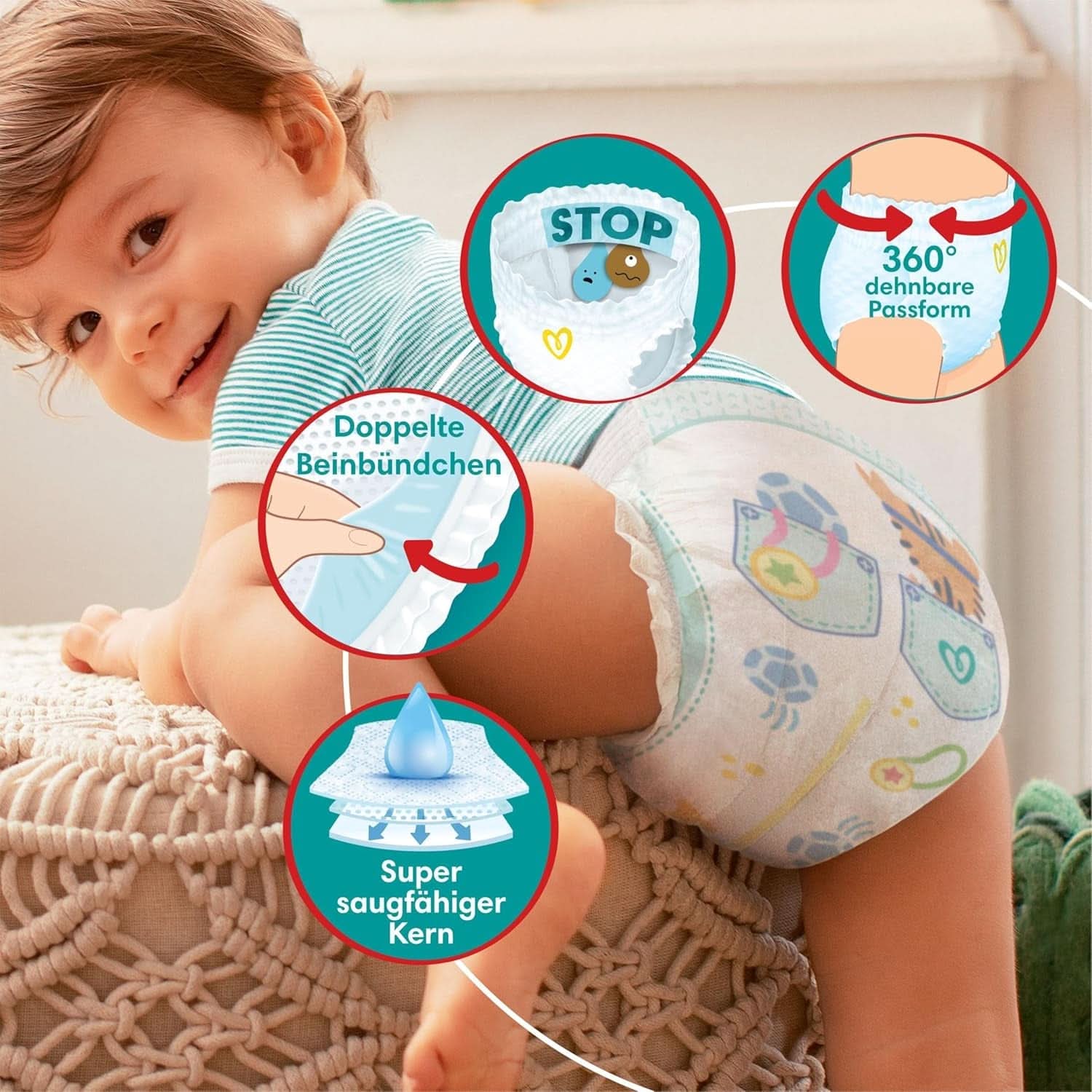 Pampers Windeln Pants Größe 5 Baby-Dry, 160 Windeln, 12Kg-17Kg, 360° Fit Hilft, Auslaufen Zu Verhindern Mother and Child Naty Shop