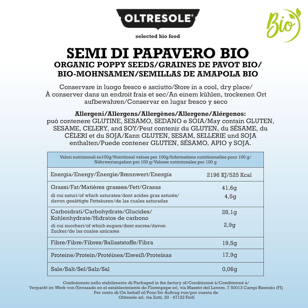 Organic Poppy Seeds 3kg, Nutrient Rich Organic Poppy Seeds, Ideal for Cooking and Eating, Convenient Size