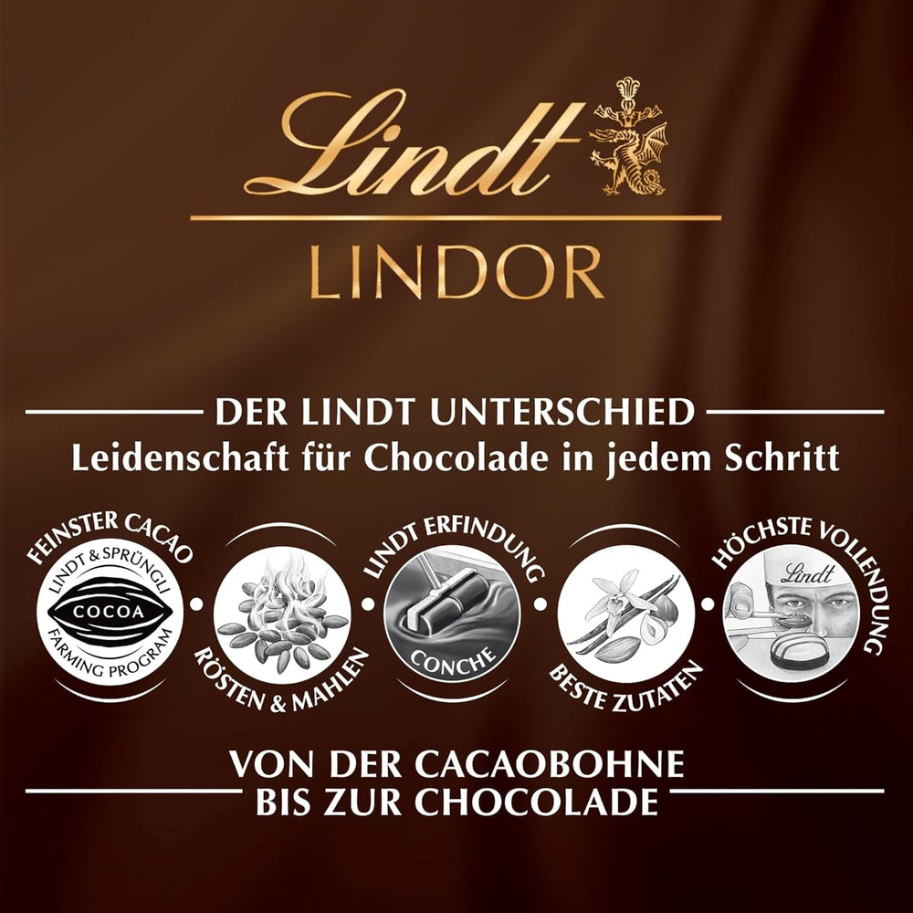 Lindt Ciocolată | Bețișoare LINDOR 60% Cacao | 100g | 4 bețișoare de ciocolată cu ciocolată neagră 60% cacao și umplutură care se topește în gură | Bețișor de ciocolată