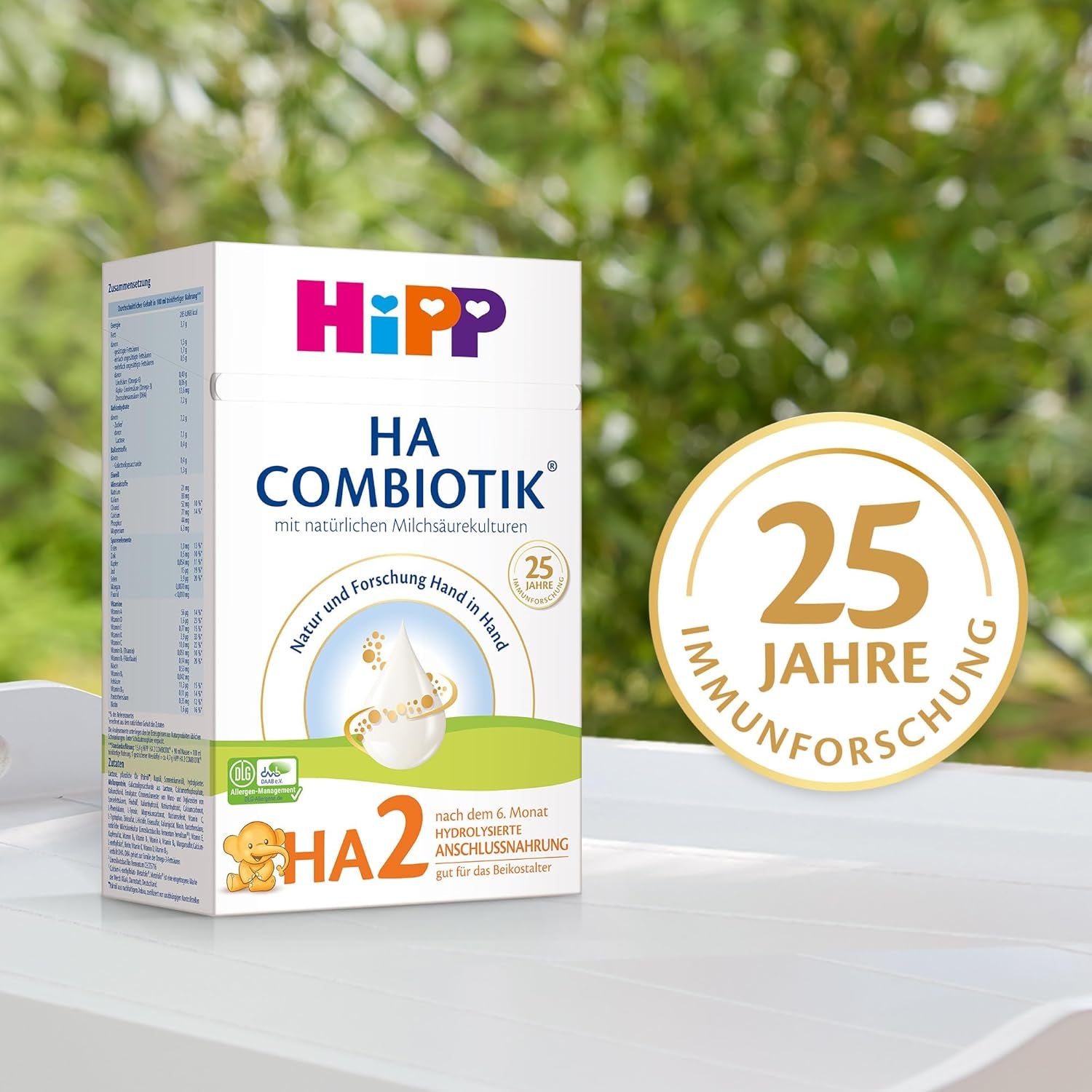 HiPP HA 2 Combiotik (4 x 600g) - Follow-up formula after 6 months, with natural cultures of lactic acid, valuable dietary fibers (GOS), Omega-3, hydrolyzed proteins for sensitive immune systems