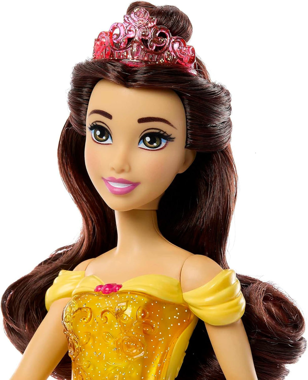 Mattel Disney Princess Toy Movable Belle Fashion Doll with Sparkling Clothes and Accessories Disney Movie Inspired Gift for Kids HLW11 Naty Shop Dolls