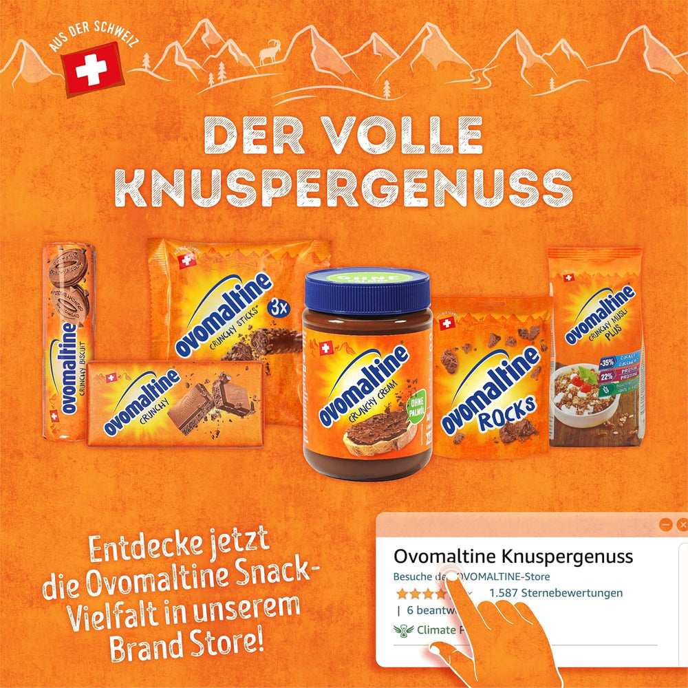 Ovomaltine Crunchy Protein Muesli Plus - Crunchy cereal mix with oatmeal, containing 22% protein, with one third less sugar and an incomparable crunch (1 x 300g)