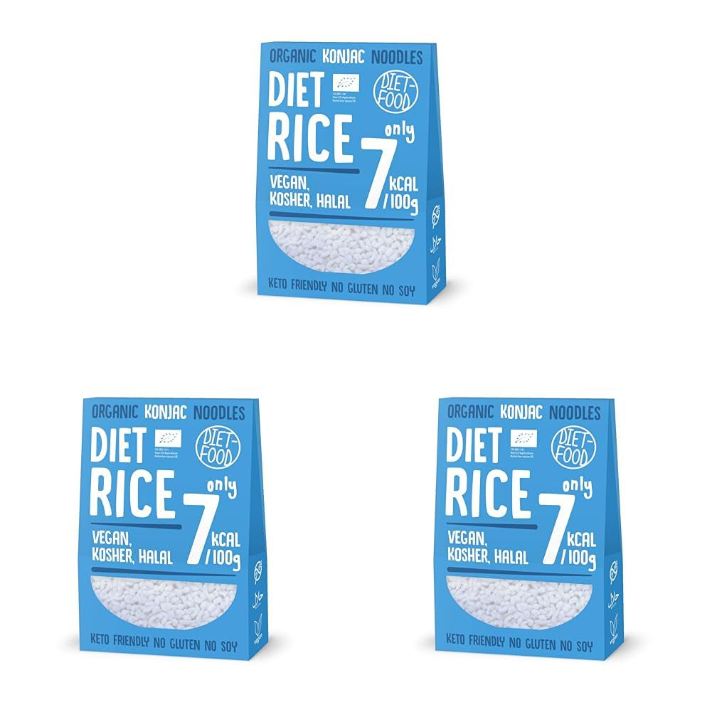 DIET-FOOD Organic Shirataki Konjac Instant Rice, Low Carb, Low Calorie, Vegan, Fat Free, Soy Free, Gluten Free, Keto Friendly, Slimming, 300 Grams