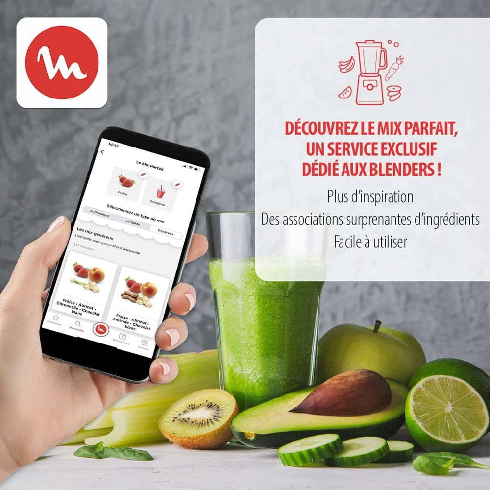 Blend&Go LM1B1D 300W Mixer, Smoothie-Mixer Mit 750 Ml Kunststoffkrug, Inclusive 750 Ml Tragbarer Flasche, 4 Abnehmbaren Klingen, Edelstahlobreflchen Mother and Child Naty Shop