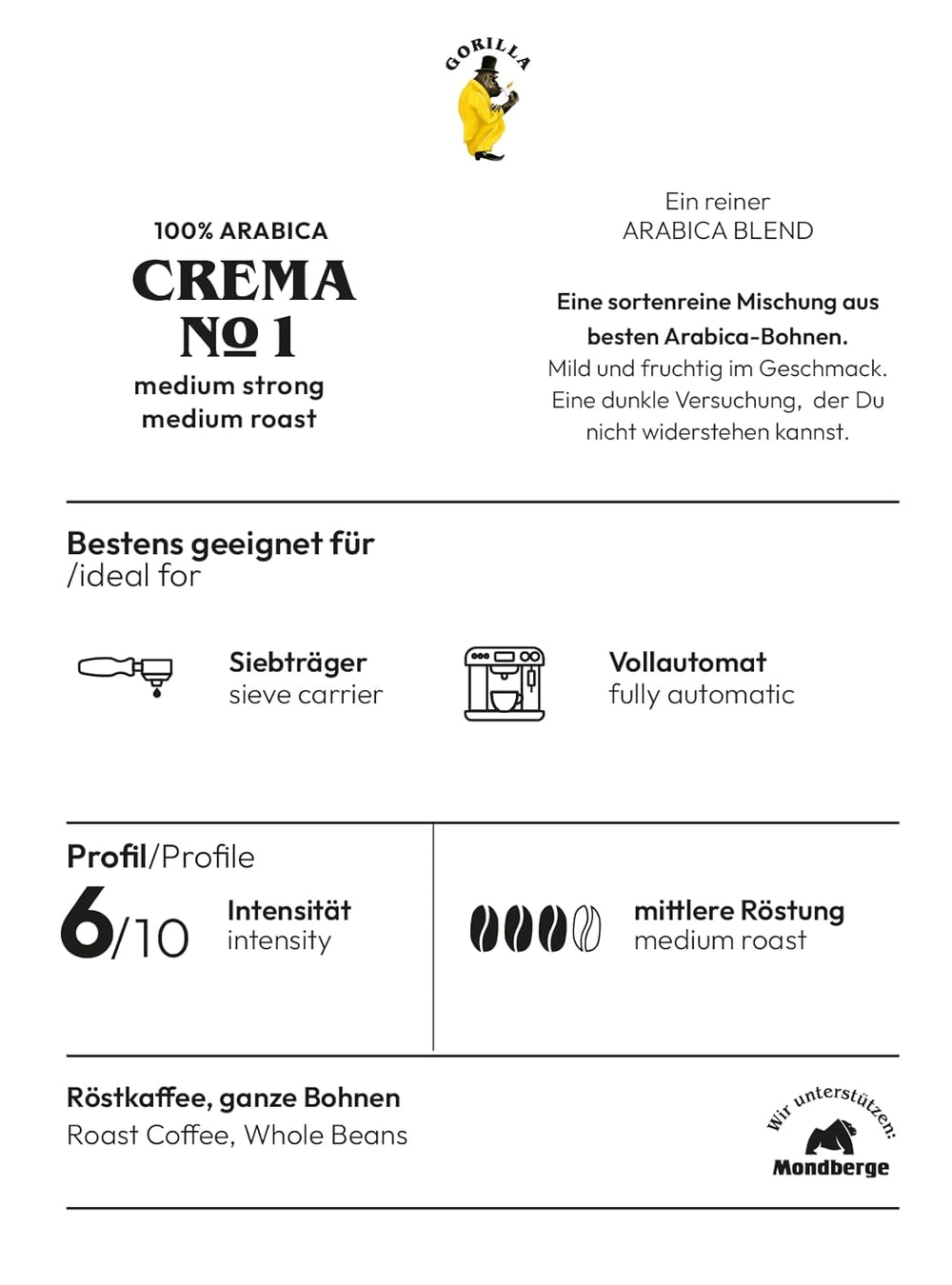 Joerges dark_roast, Espresso  Crema No.1, 1 kg (Packung mit 2)