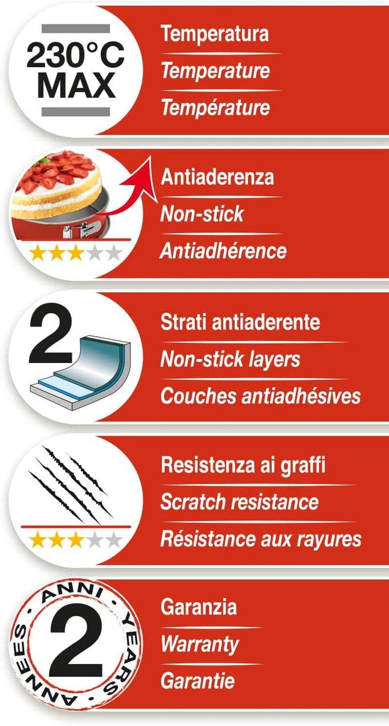 52022HGNA Rossana 2.0, pudding mold 22 cm, steel with non-stick coating, color red/grey, stainless steel Baking molds and trays Naty Shop