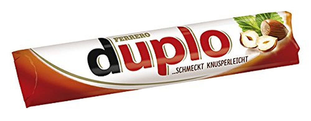 Ferrero duplo Large Pack - Chocolate Bars with Fine Nougat Creme, Crunchy Wafer and Fine Milk Chocolate - Carnival and Mardi Gras Sweets - 15 Packs of 18 Individually Wrapped Bars