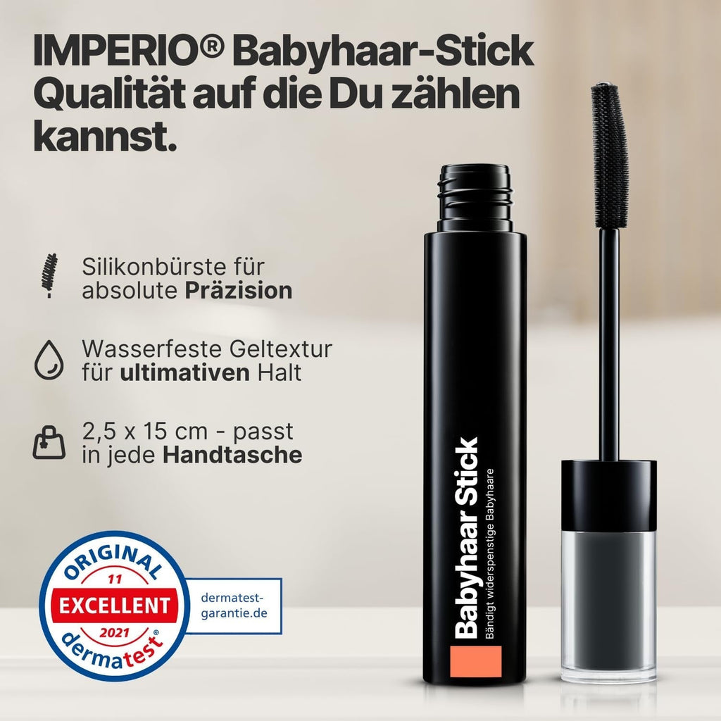 IMPERIO Hair Finishing Stick for Baby Hair - Rimel premium pentru păr de bebeluș pentru îmblânzirea părului fin și rupt - 12ml Transparent Vopsea pentru par Naty Shop