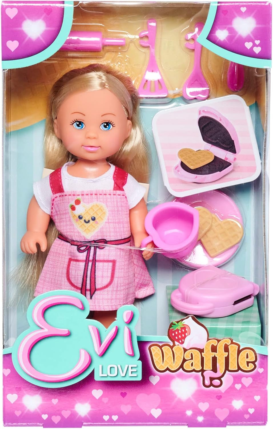 Simba 105733564 - Steffi Love Waffle, Puppe backt Waffeln mit Waffeleisen, Minipuppe 12cm, ab 3 Jahren