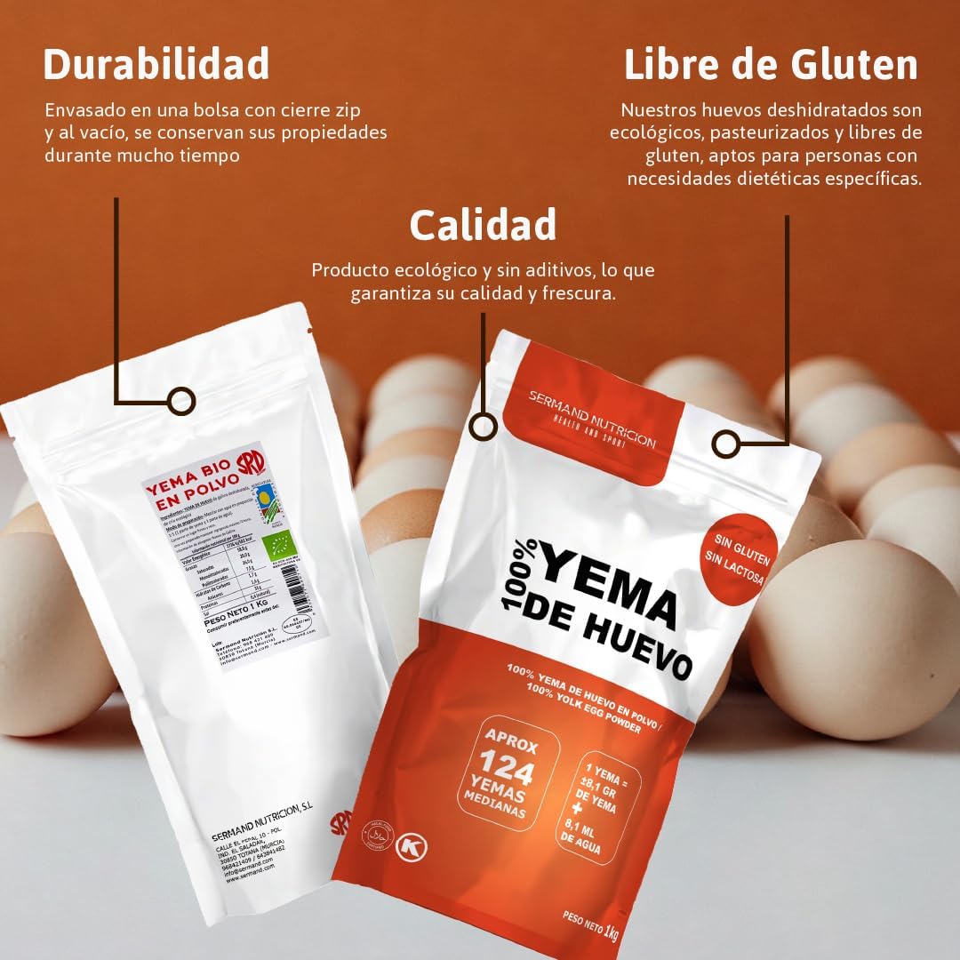 Serman Nutricion Bio Egg Yolk Powder - Gluten Free Lactose Free