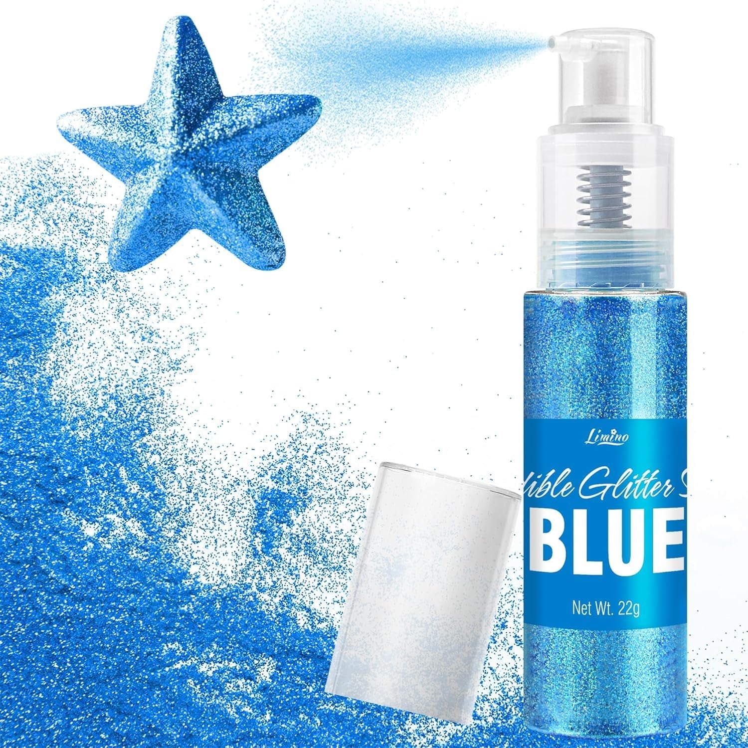Edible glitter, spray, various colors, 22 grams Naty Shop Blue