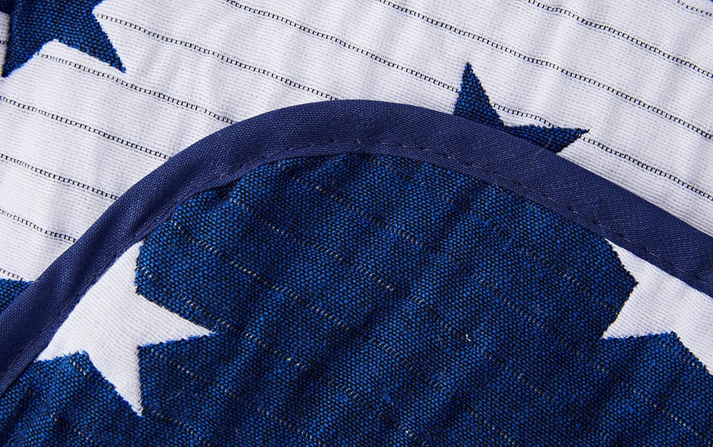 VIALMAN bed cover Sofia 10 king size bed | star quilt | quilt size 250 X 270 cm | bed cover & sofa throw navy blue Beds and Covers Besuche den VIALMAN-Store