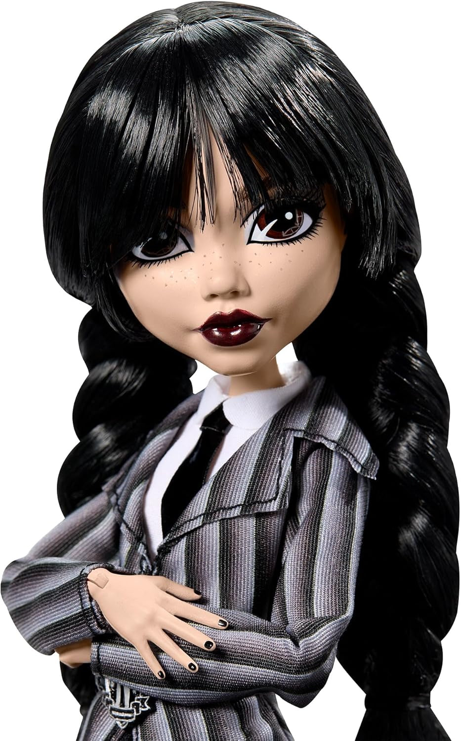 Monster High Wednesday Doll and Accessories Wednesday Addams Collectible Figure in Nevermore Academy Uniform with Icy Cold Hand and Backpack Doll Stand HXJ04 Naty Shop Dolls