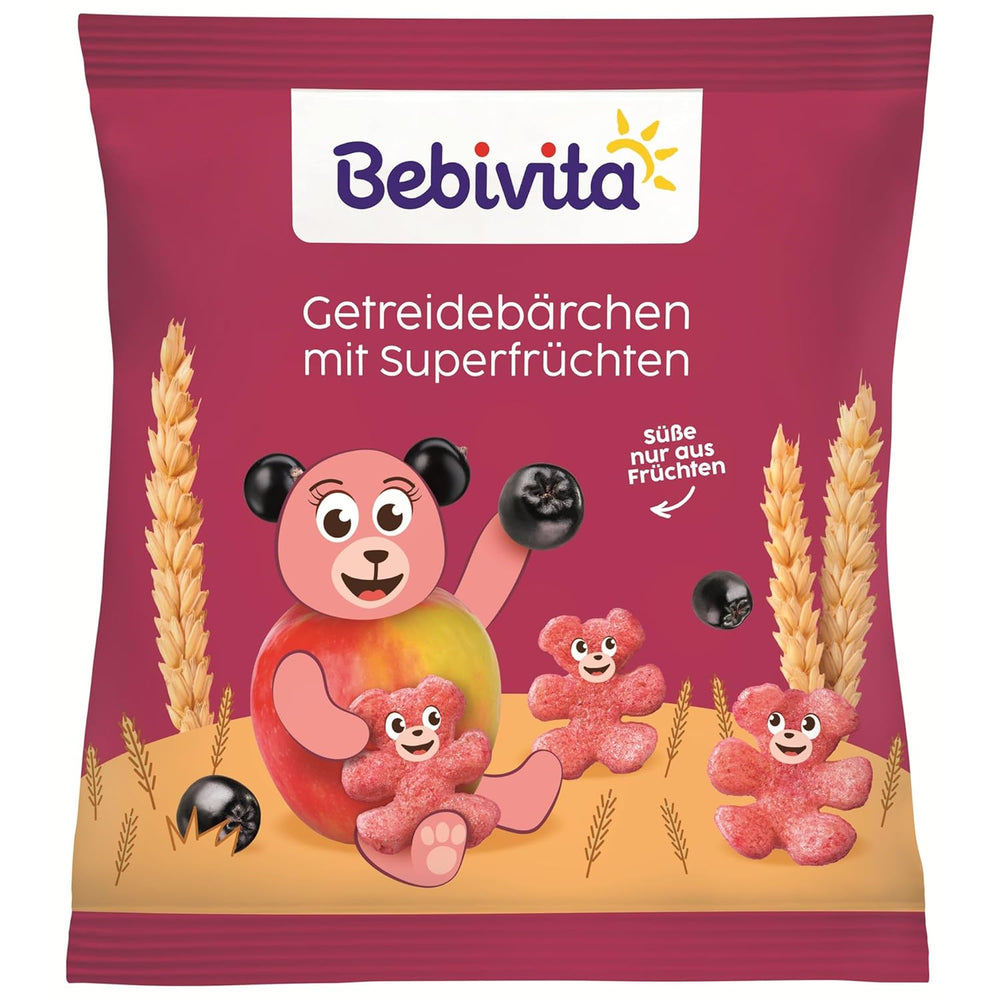 Cereal bears with superfruits (9 x 30g) – snacks for children from 1 year, sweetened only with fruit, ideal fun for the whole family