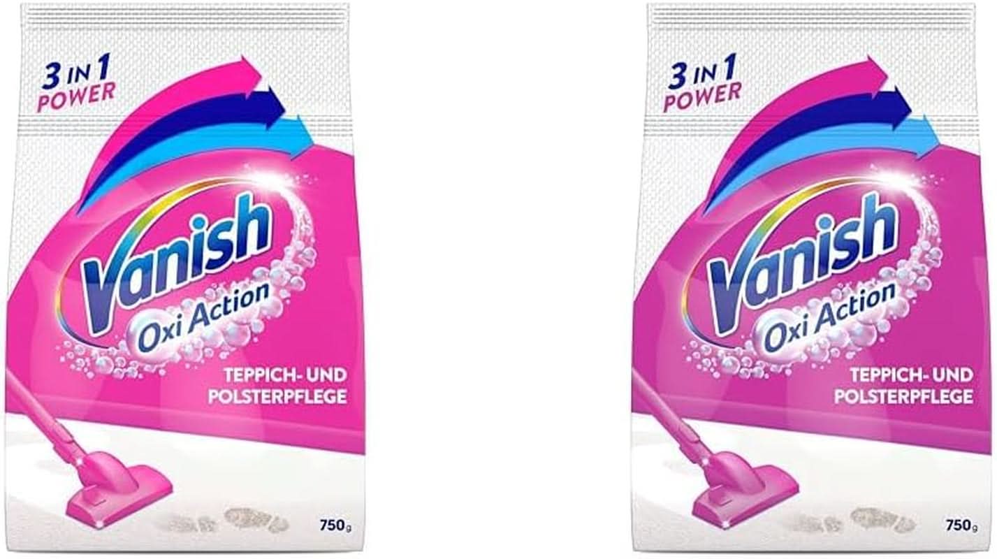 Vanish Oxi Action Carpet and Upholstery Cleaning Powder - 1 X 820 G - Cleans large areas of carpets and upholstery against dirt, odors and dust Naty Shop Laundry Detergents 2 x 820 grams