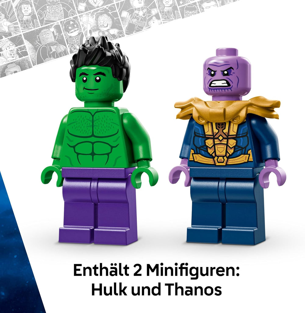 LEGO ǀ Marvel Hulk-Truck Vs. Thanos - Kreatives Superhelden Spielzeug - Avengers Fahrzeug und Minifiguren - Monstertruck für Spielspaß - Geschenk für Jungen und Mädchen ab 7 Jahren - 76312