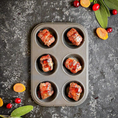 Masterclass 6-Loch-Muffinblech Mit PTFE-, PFOA- Und Bpa-Freiem Antihaftbeschichtung, Robustes 1Mm Dickes Karbonstahlblech, 27 X 18Cm Cupcake-Form Molds and trays for baking Naty Shop