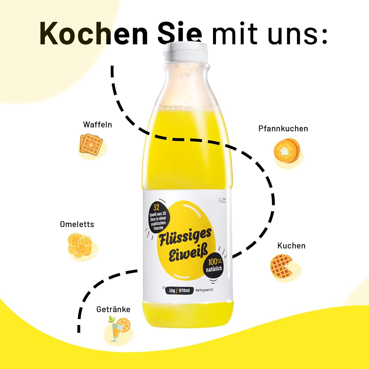 Liquid Egg White Brand - 6x1kg 100% Natural Proteins