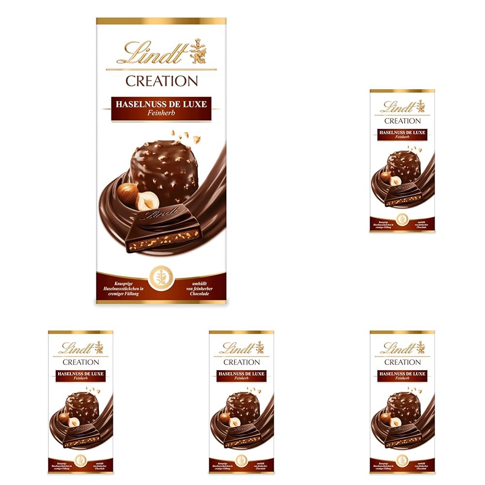 Lindt Creation Hazelnut De Luxe Bar - Dark Chocolate With Crunchy Hazelnuts In A Creamy Filling