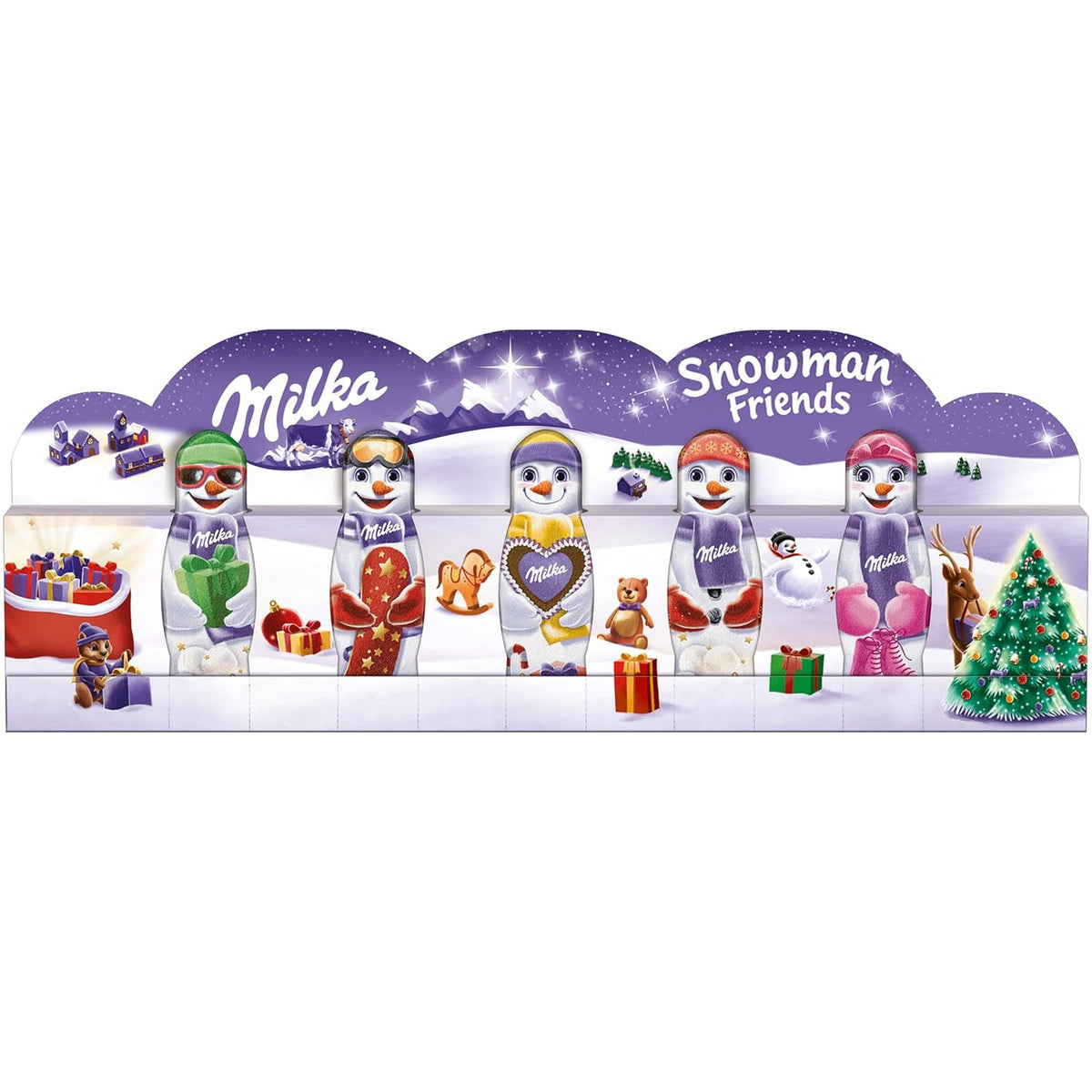 Milka Snowman Friends Alpine Milk - Mini snowmen made of fine alpine milk chocolate - 5 x 15g