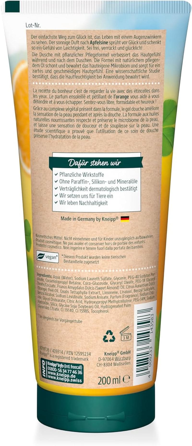 Kneipp Aroma, Shower gel, Moisturizer, 200 ml Shower and bath Naty Shop