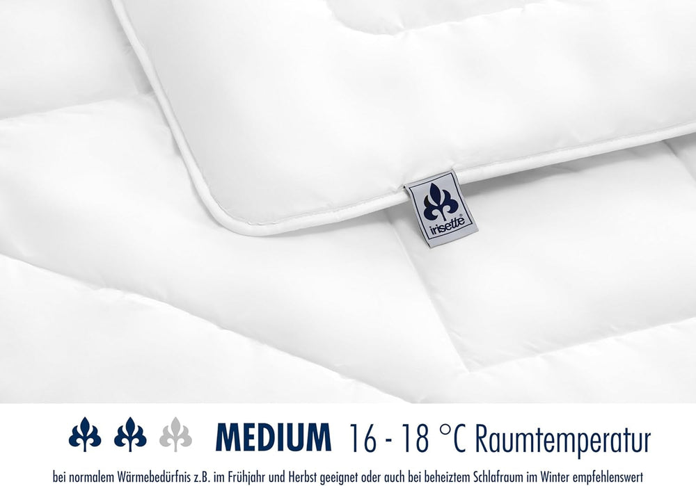 Irisette Noblesse duvet for all seasons - Made in Germany - Coverlet with pure cotton cover, 135 X 200 Cm, Ã-ko-Tex certified Duvets and quilts Naty Shop