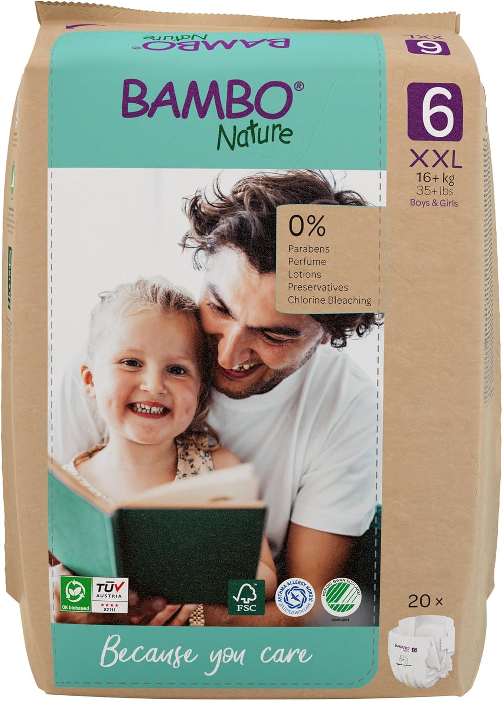 Bambo Nature Baby Diapers, Size 1 (2-4 kg), 132 Count Monthly Box | Premium Diapers with Enhanced Leak Protection | Ultimate comfort and freedom for newborns | Dermatologically tested diapers