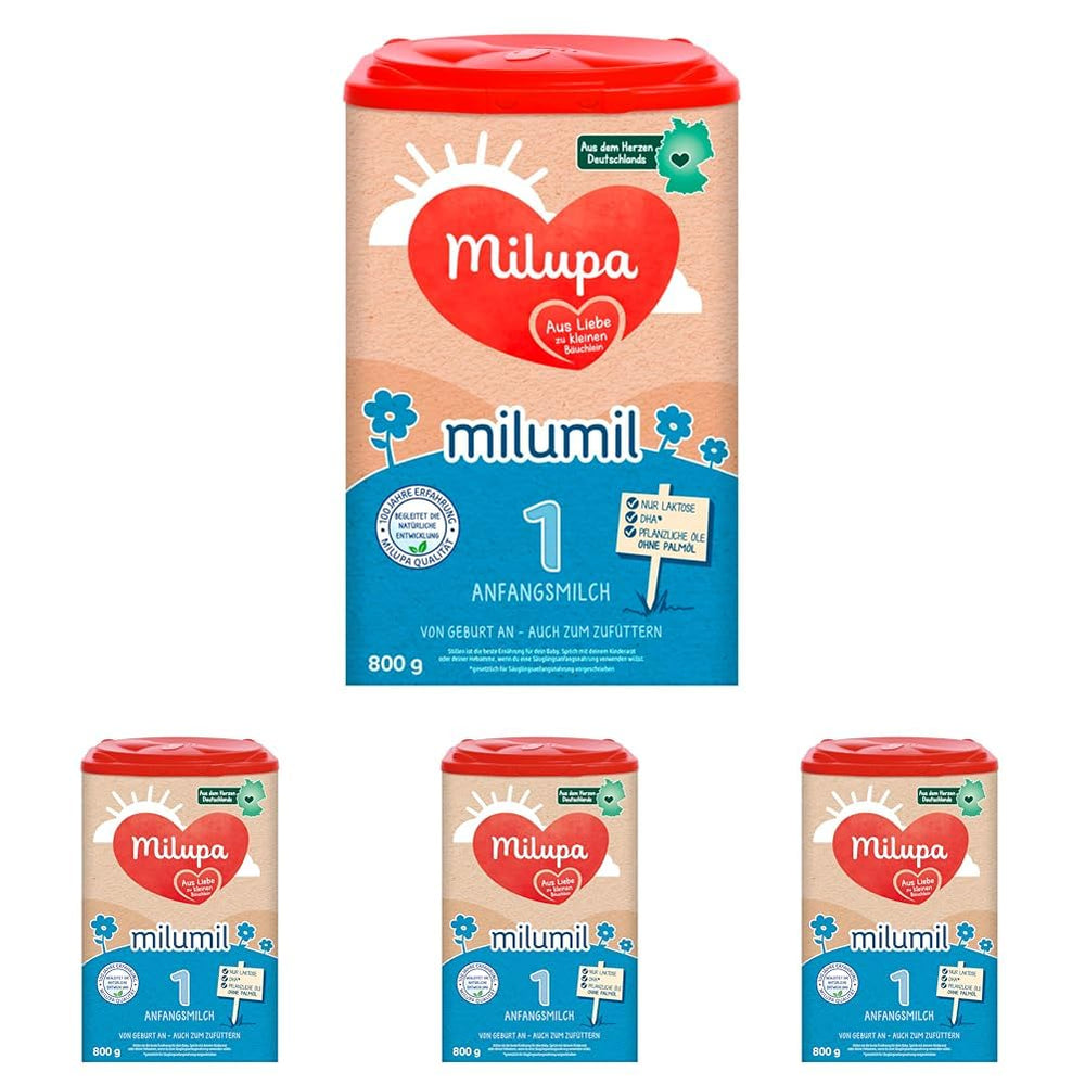 Milupa Milumil Pre, Milk powder for babies - With important nutrients and without palm oil - 800 g Naty Shop 4 x 800 grams Milumil 1