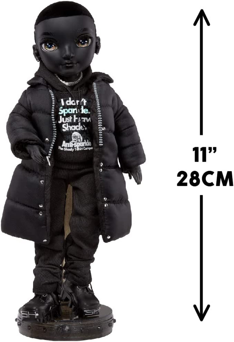 Rainbow High Shadow High - REXX McQueen - Schwarze Modepuppe mit modischem Outfit und mehr als 10 bunten Spielaccessoires - Ideal für Sammler und Kinder von 4-12 Jahren