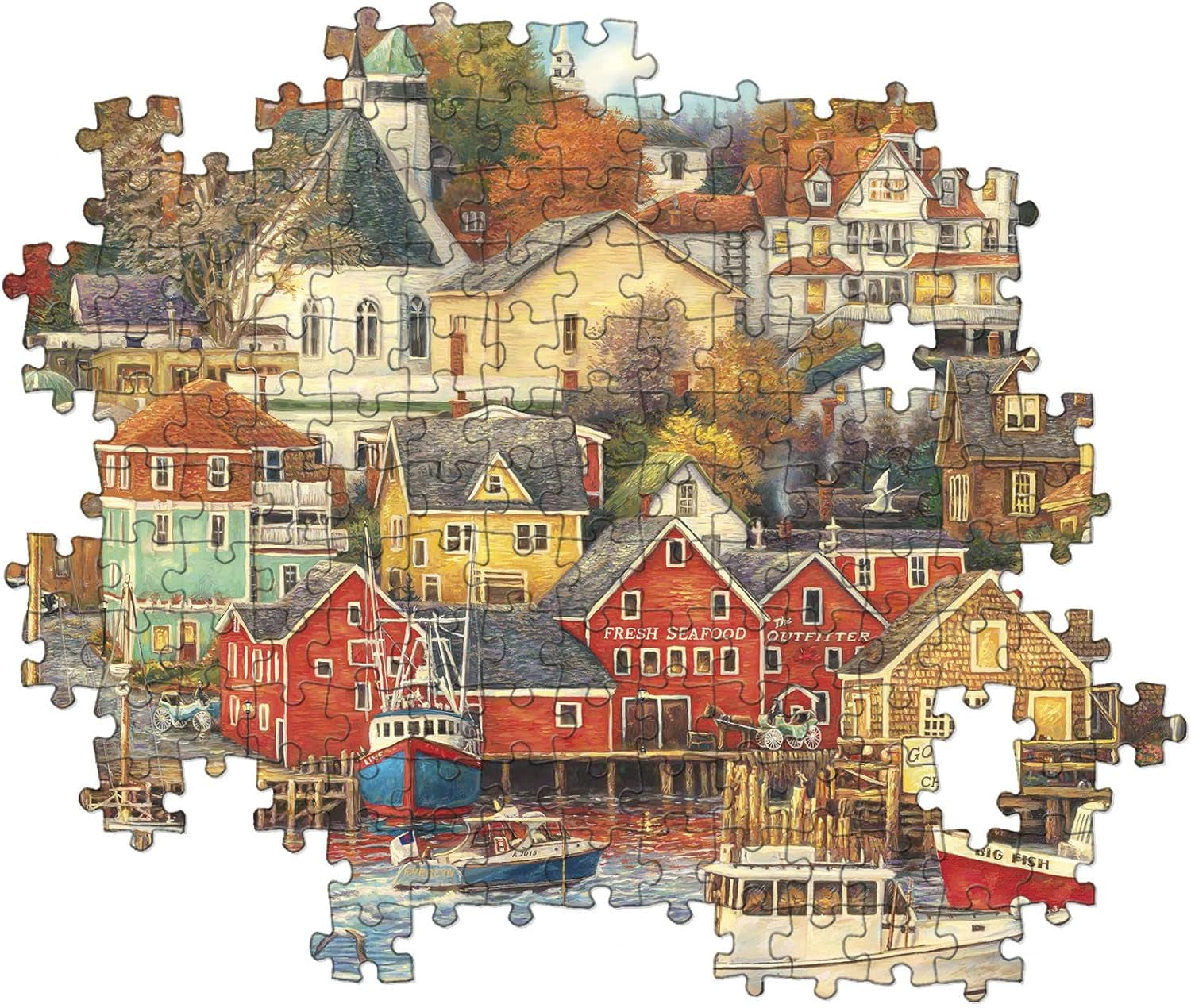 Clementoni - 31685 Collection Puzzle - Good Times Harbor - Puzzle 1500 pieces from 14 years old, adult puzzle with hidden objects, skill game for the whole family, medium Puzzle Naty Shop
