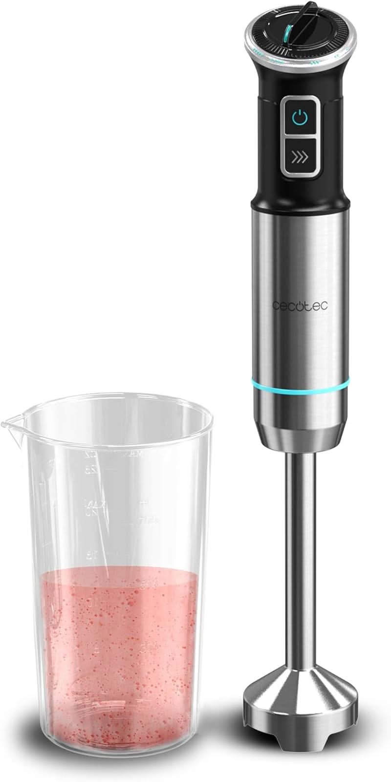 Cecotec Stabmixer Power Titanblack 1500 XL Perfectcream&Crush. 1500 W, Crossblades Technologie Mit 4-Klinge-Blättern Mit Schwarzer Titan-Beschichtung, Extralangem Fuß, Spritzschutz-Klingeneinsatz Mama si Copilul Naty Shop 1100W 1 Zubehörteil