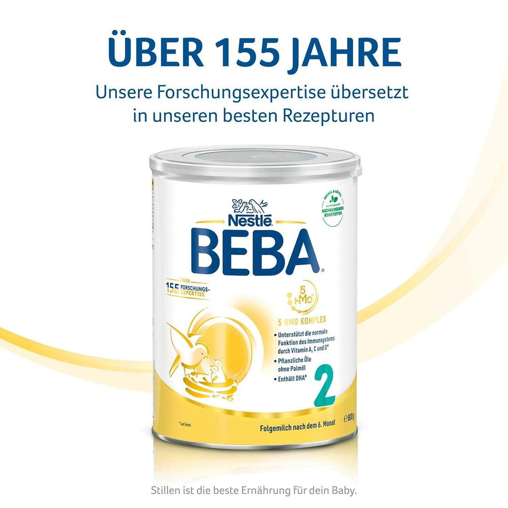 Nestle BEBA 2 Follow-on milk powder after 6 months, with complex 5 HMO, lactose only, without palm oil, pack of 3 (3 X 800G) Mother and Child Naty Shop
