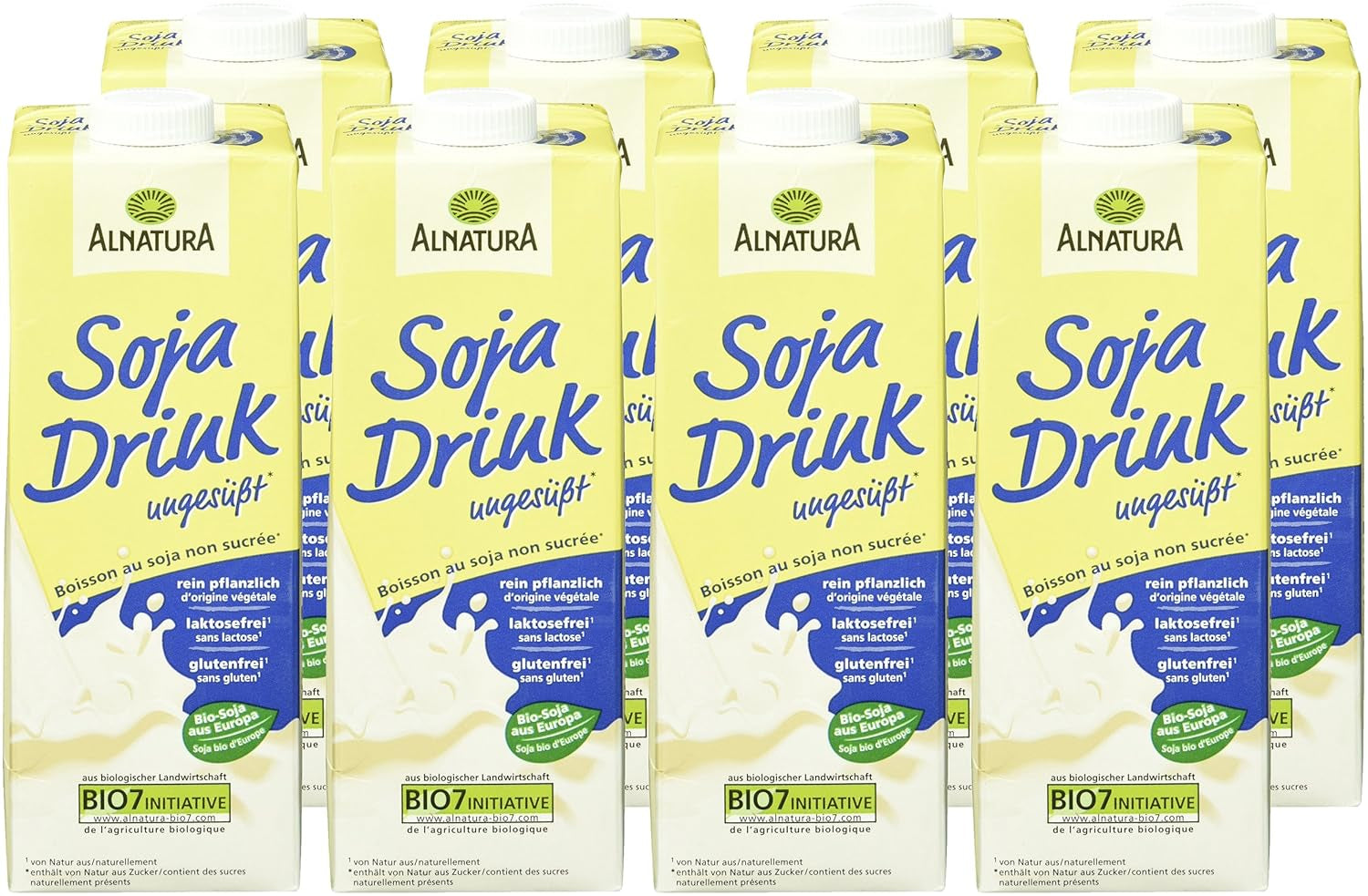 Bio Sojadrink, ungreased, gluten-free, lactose-free, vegan, 8er Pack (8 x 1 kg)