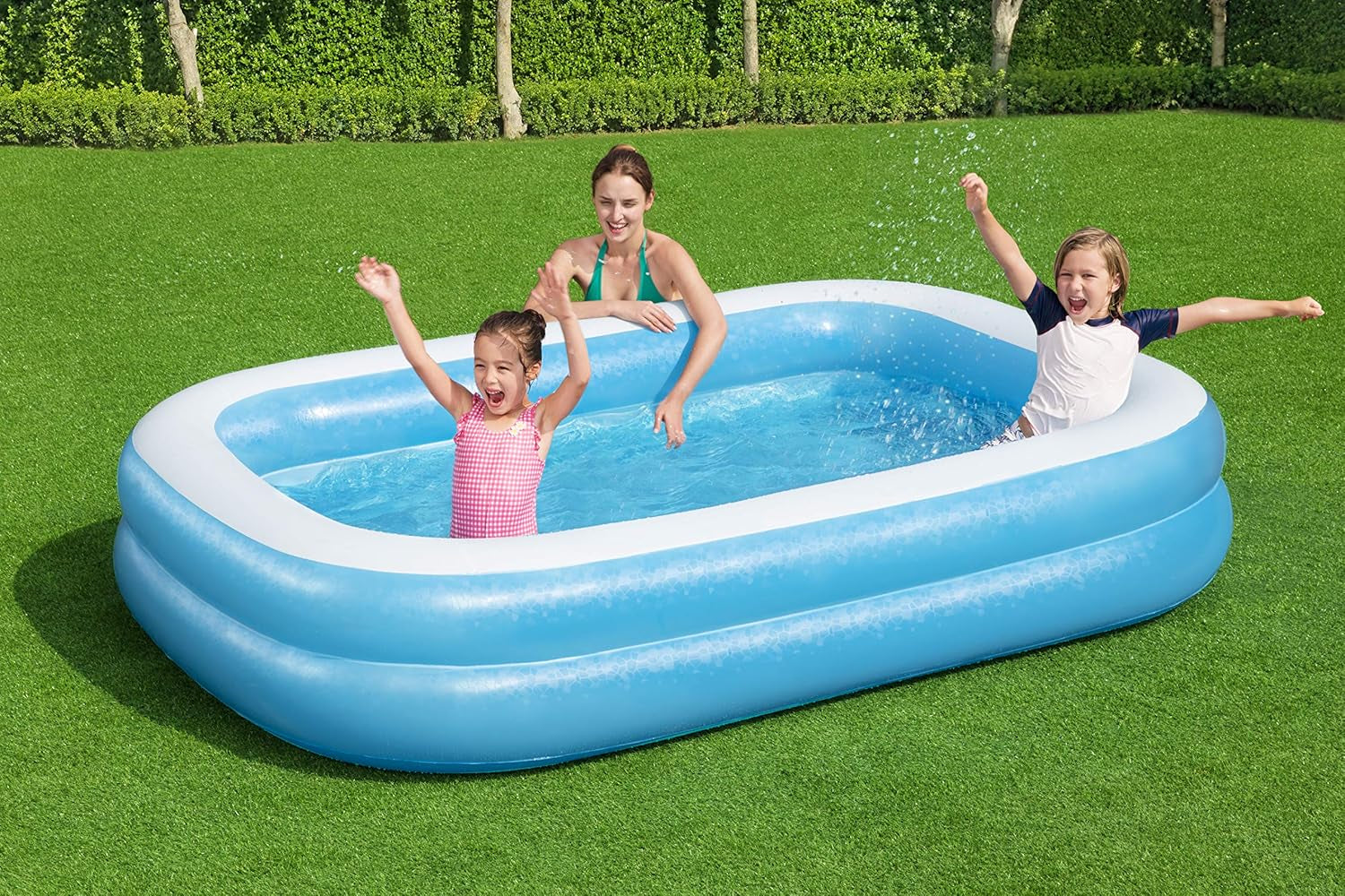 Bestway Family Pool, Rectangular Children's Pool, Easy to Assemble, Color, 262 x 175 x 51 cm