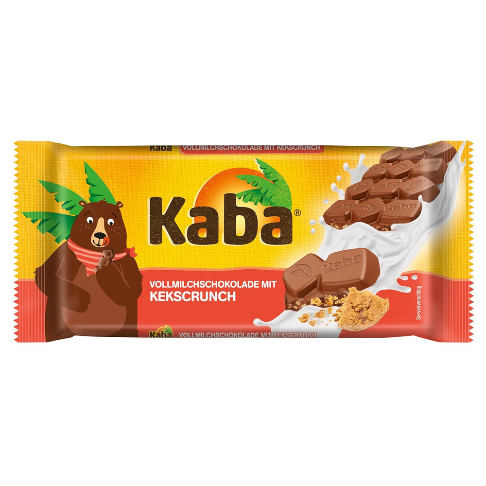 Kaba whole milk and milk cream chocolate, filled chocolate bar, 90g bar, melt-in-your-mouth chocolate with light milk cream and Kaba original flavor