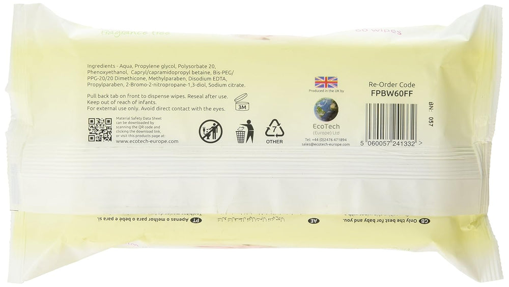 FPBW60FF Wet Wipes, Unscented, 60 Wipes