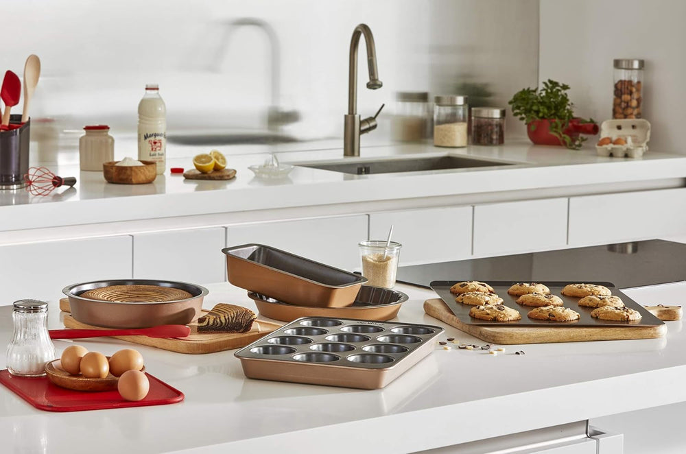 Tefal Airbake J2555014 Muffinform, Antihaftbeschichtung, Karbonstahl, Braun, 29 X 41 Cm Molds and trays for baking Naty Shop